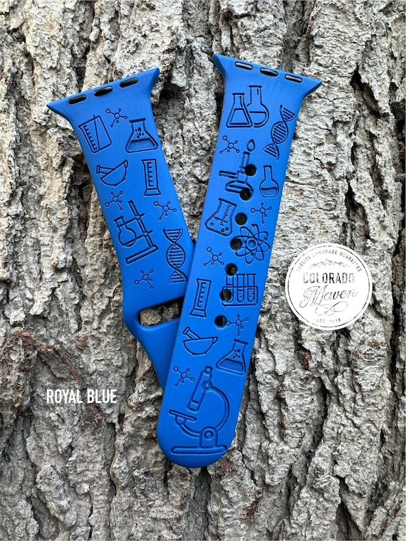 Science Chemistry Silicone Watch Band Laser Engraved, Apple Watch Compatible Series 1-11, SE 1-3 & Ultra 1-3