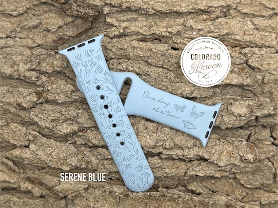 One Day at a Time Recovery Silicone Band Laser Engraved, Apple Watch Compatible 38/40/41mm, 42/44/45mm, Series 1,2,3,4,5,6,7,8,9,SE,SE2