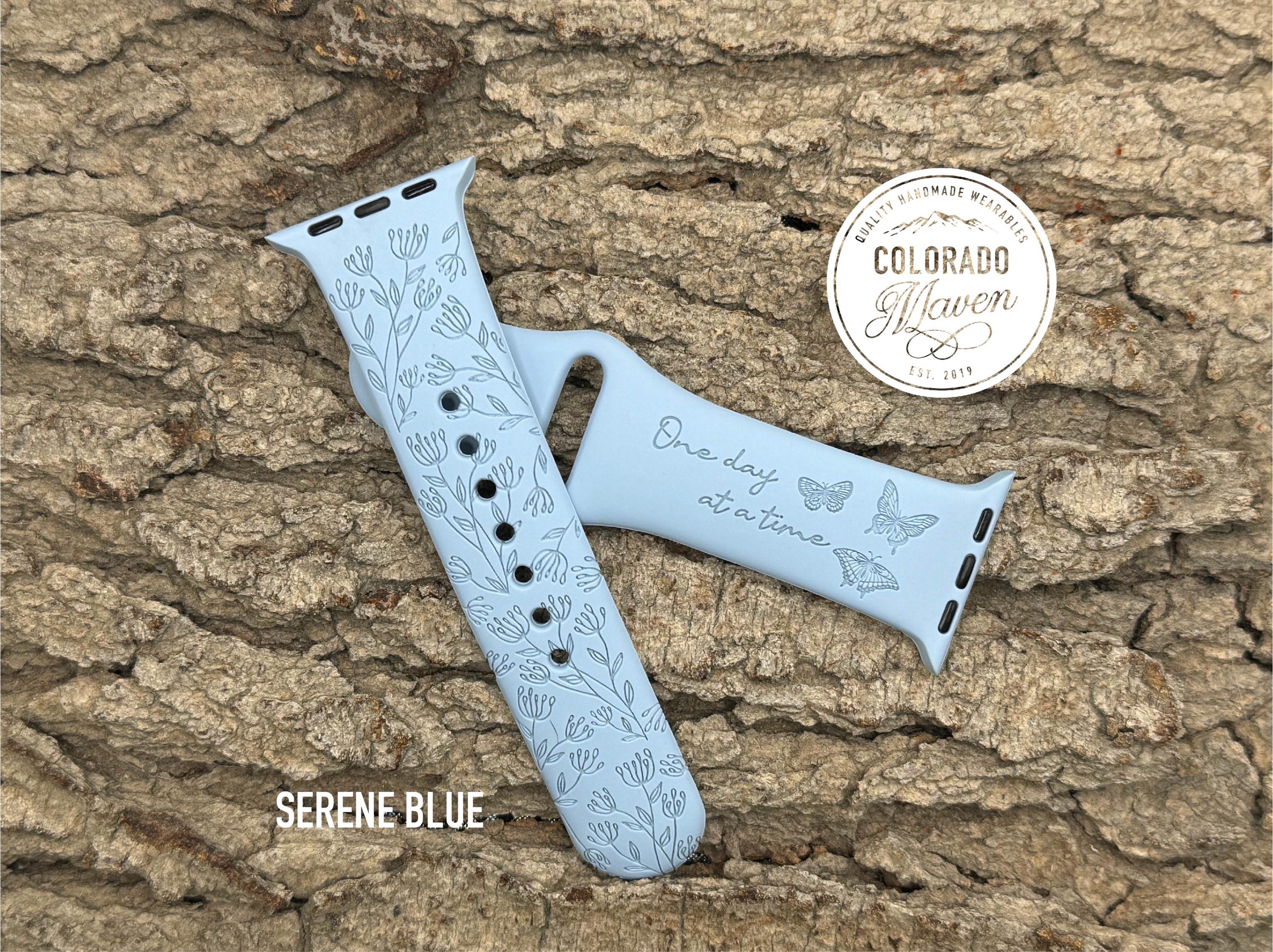 One Day at a Time Recovery Silicone Band Laser Engraved Apple Watch Compatible 38 40 41mm 42 44 45mm Series 1 2 3 4 5 6 7 8 9 SE SE2