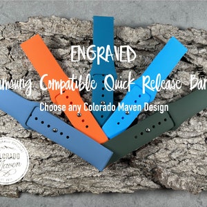 Samsung Compatible (ENGRAVED) Silicone Watch Band - Select any engraved design design from my shop.