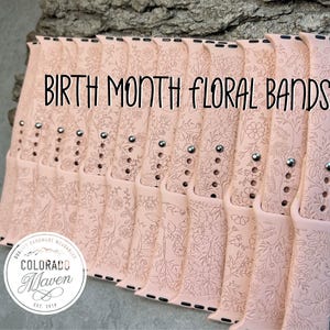 Birthday Flower, Birth Month Silicone Watch Band Laser Engraved, Apple Watch Compatible Series 1-11, SE 1-3 & Ultra 1-3