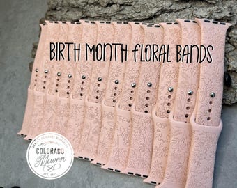 Birthday Flower, Birth Month Silicone Watch Band Laser Engraved, Apple Watch Compatible Series 1-11, SE 1-3 & Ultra 1-3