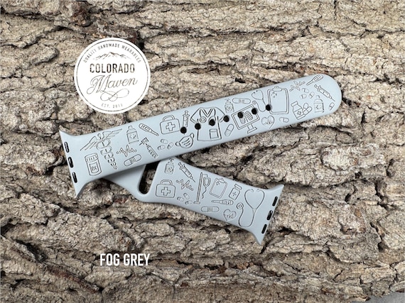Medical Nurse Doctor Band Silicone Laser Engraved, Apple Watch Compatible 38/40/41mm, 42/44/45mm, Series 1,2,3,4,5,6,7,8,9,SE,SE2