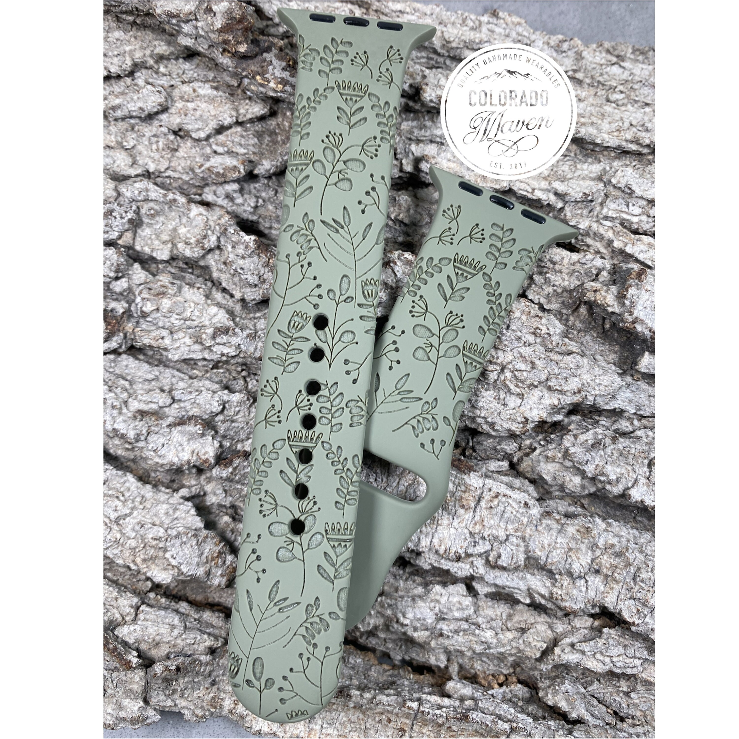 Highland Cow Floral Watch Band Silicone Laser Engraved, Apple Watch  Compatible 38/40/41mm, 42/44/45mm, Series 1,2,3,4,5,6,7,8,9,SE,SE2