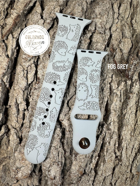 Hedgehog Silicone Watch Band Laser Engraved, Apple Watch Compatible Series 1-11, SE 1-3 & Ultra 1-3