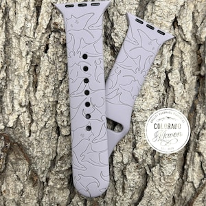 Correa de silicona Stingray grabada con láser, compatible con Apple Watch Series 1-11, SE 1-3 y Ultra 1-3