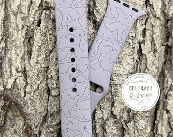 Stingray Silicone Watch Band Laser Engraved, Apple Watch Compatible Series 1-11, SE 1-3 & Ultra 1-3