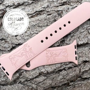 Cow and Calf Silicone Watch Band Laser Engraved, Apple Watch Compatible Series 1-11, SE 1-3 & Ultra 1-3