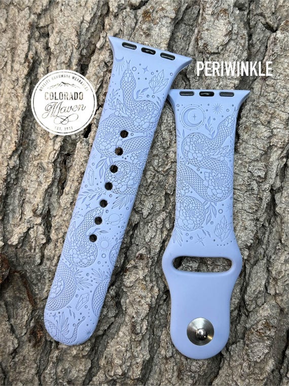 Mystical Celestial Snake Silicone Watch Band Laser Engraved, Apple Watch Compatible Series 1-11, SE 1-3 & Ultra 1-3