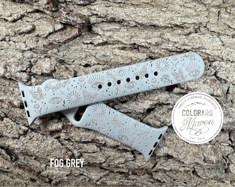 Esoteric Mystic Silicone Watch Band Laser Engraved, Apple Watch Compatible Series 1-11, SE 1-3 & Ultra 1-3