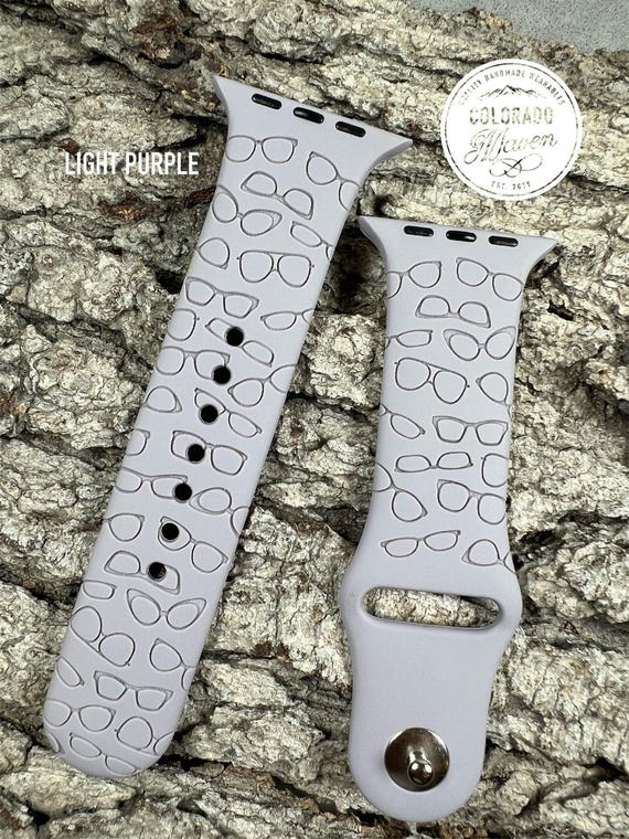 Eye Glasses, Ophthalmology, Silicone Band Laser Engraved, Apple Watch Compatible Series 1-11, SE 1-3 & Ultra 1-3