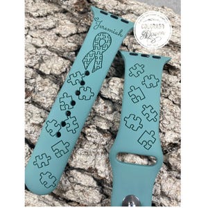 Autism, Autism Awareness Silicone Watch Band Laser Engraved, Apple Watch Compatible Series 1-11, SE 1-3 & Ultra 1-3 Bild 5