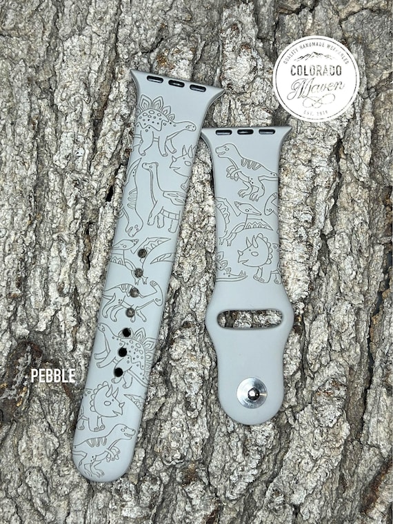 Dinosaur Watch Band Silicone Watch Band Laser Engraved, Apple Watch Compatible Series 1-11, SE 1-3 & Ultra 1-3