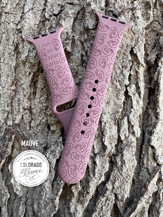 Kidney Donation Recipient Silicone Laser Engraved, Apple Watch Compatible Series 1-11, SE 1-3 & Ultra 1-3