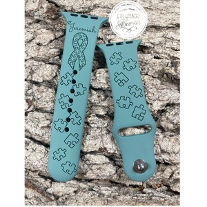 Autism, Autism Awareness Silicone Watch Band Laser Engraved, Apple Watch Compatible Series 1-11, SE 1-3 & Ultra 1-3 Bild 4