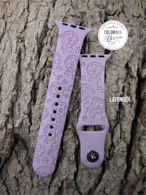 German Wire-haired Dog Watch Band Laser Engraved, Apple Watch Compatible 38/40/41mm, 42/44/45mm, Series 1,2,3,4,5,6,7,8,9,SE,SE2