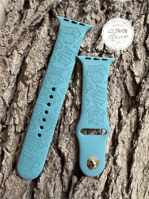 Wildflower Floral Silicone Watch Band Laser Engraved, Apple Watch Compatible Series 1-11, SE 1-3 & Ultra 1-3