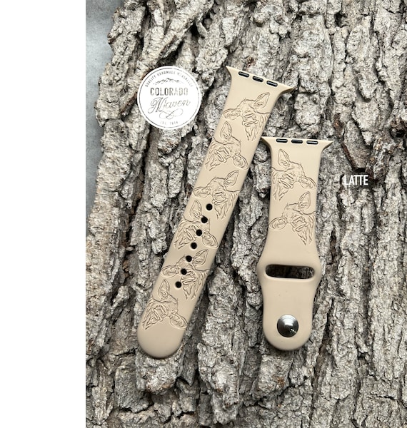Cow Watch Band Silicone Laser Engraved, Apple Watch Compatible 38/40/41mm, 42/44/45mm, Series 1,2,3,4,5,6,7,8,9,SE,SE2