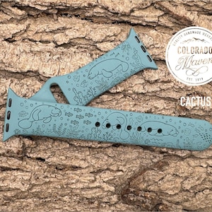Correa de silicona con grabado láser de manatí Sea Life, compatible con Apple Watch Series 1-11, SE 1-3 y Ultra 1-3