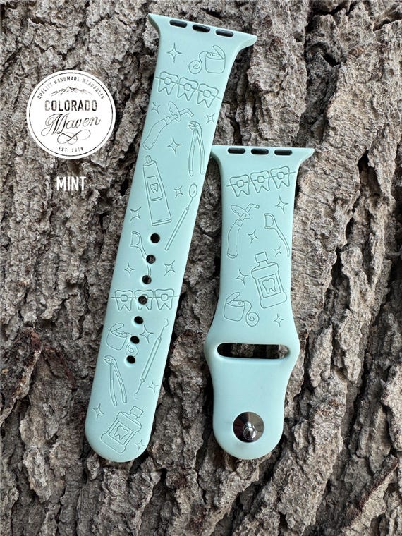 Orthodontist Silicone Watch Band Laser Engraved, Apple Watch Compatible Series 1-11, SE 1-3 & Ultra 1-3