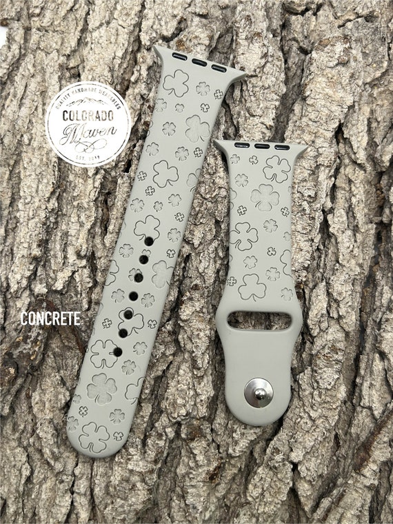 Shamrock St Patrick's Day Watch Band Silicone Laser Engraved, Apple Watch Compatible 38/40/41mm, 42/44/45mm, Series 1,2,3,4,5,6,7,8,9,SE,SE2