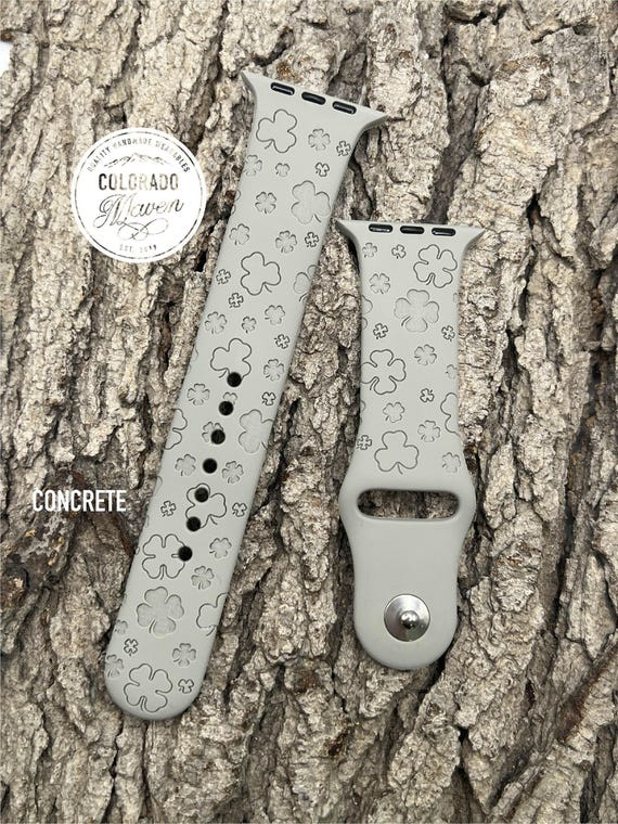 Shamrock St Patrick's Day Silicone Watch Band Laser Engraved, Apple Watch Compatible Series 1-11, SE 1-3 & Ultra 1-3