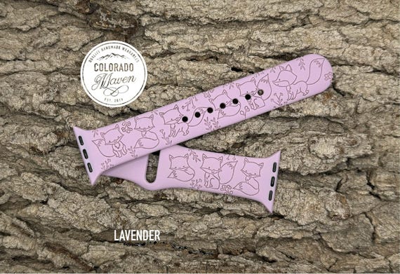 Fox Watch Band Silicone Watch Band Laser Engraved, Apple Watch Compatible Series 1-11, SE 1-3 & Ultra 1-3