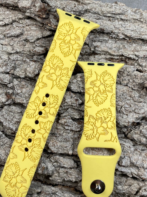 Highland Cow Floral Watch Band Silicone Laser Engraved, Apple Watch  Compatible 38/40/41mm, 42/44/45mm, Series 1,2,3,4,5,6,7,8,9,SE,SE2