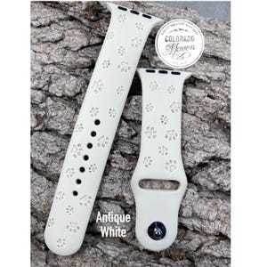 Dog Paw Print Silicone Watch Band Laser Engraved, Apple Watch Compatible Series 1-11, SE 1-3 & Ultra 1-3 image 4