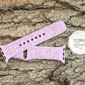 Veterinarian Silicone Watch Band Laser Engraved, Apple Watch Compatible Series 1-11, SE 1-3 & Ultra 1-3 bild 6