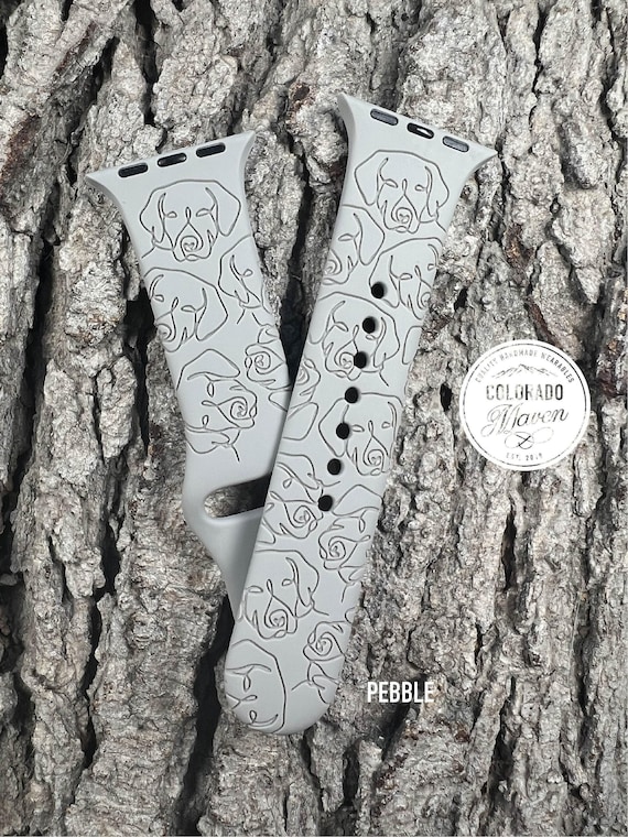 Lab, Labrador Silicone Watch Band Laser Engraved, Apple Watch Compatible Series 1-11, SE 1-3 & Ultra 1-3