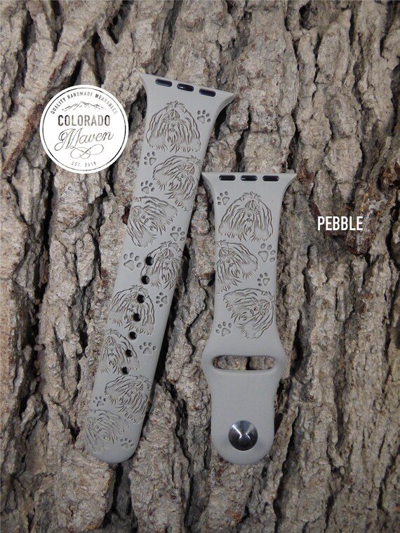 Shih Tzu Dog Watch Band Laser Engraved, Apple Watch Compatible 38/40/41mm, 42/44/45mm, Series 1,2,3,4,5,6,7,8,9,SE,SE2