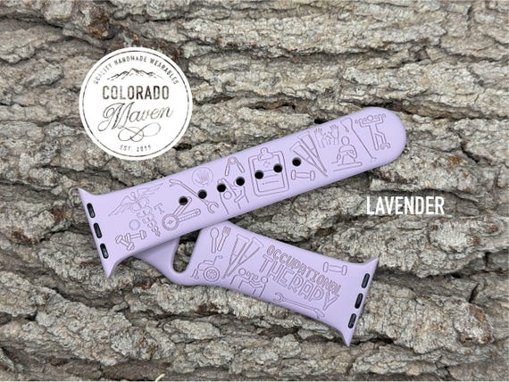 Occupational Therapy Silicone Watch Band Laser Engraved, Apple Watch Compatible Series 1-11, SE 1-3 & Ultra 1-3