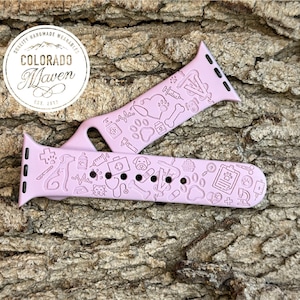Veterinarian Silicone Watch Band Laser Engraved, Apple Watch Compatible Series 1-11, SE 1-3 & Ultra 1-3 bild 4