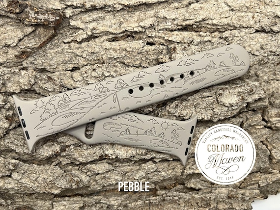 Golf Course, Golfing Silicone Watch Band Laser Engraved, Apple Watch Compatible Series 1-11, SE 1-3 & Ultra 1-3