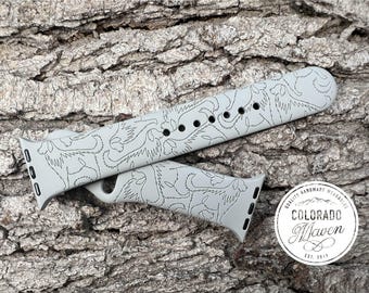 Golden Retriever Silicone Watch Band Laser Engraved, Apple Watch Compatible Series 1-11, SE 1-3 & Ultra 1-3