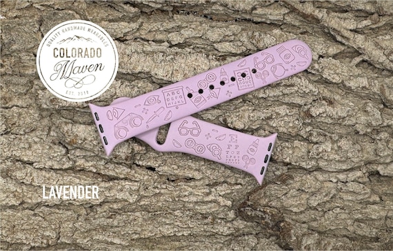 Optometry, Optometrist, Eye Doctor Silicone Watch Band Laser Engraved, Apple Watch Compatible Series 1-11, SE 1-3 & Ultra 1-3