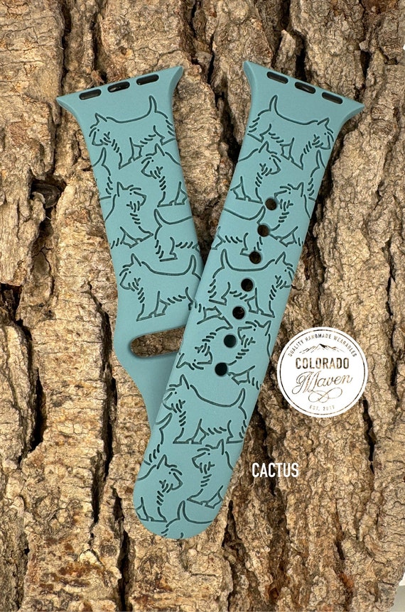 West Highland Terrier "Westie" Watch Band Laser Engraved, Apple Watch Compatible 38/40/41mm, 42/44/45mm, Series 1,2,3,4,5,6,7,8,9,SE,SE2