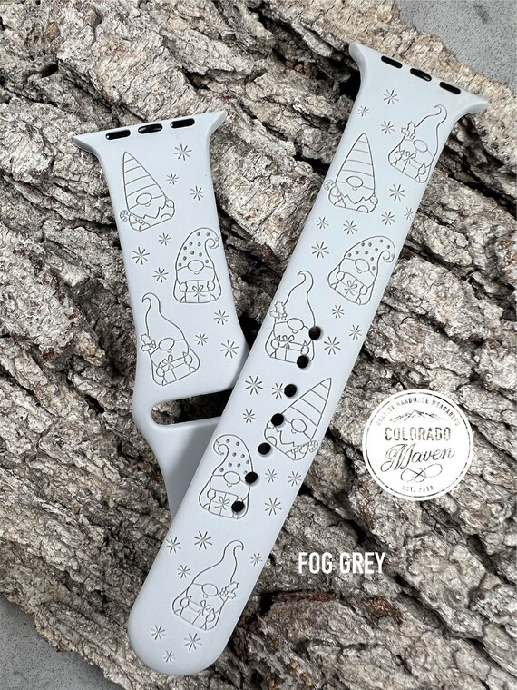Christmas Gnomes Watch Band Silicone Laser Engraved, Apple Watch Compatible 38/40/41mm, 42/44/45mm, Series 1,2,3,4,5,6,7,8,9,SE,SE2