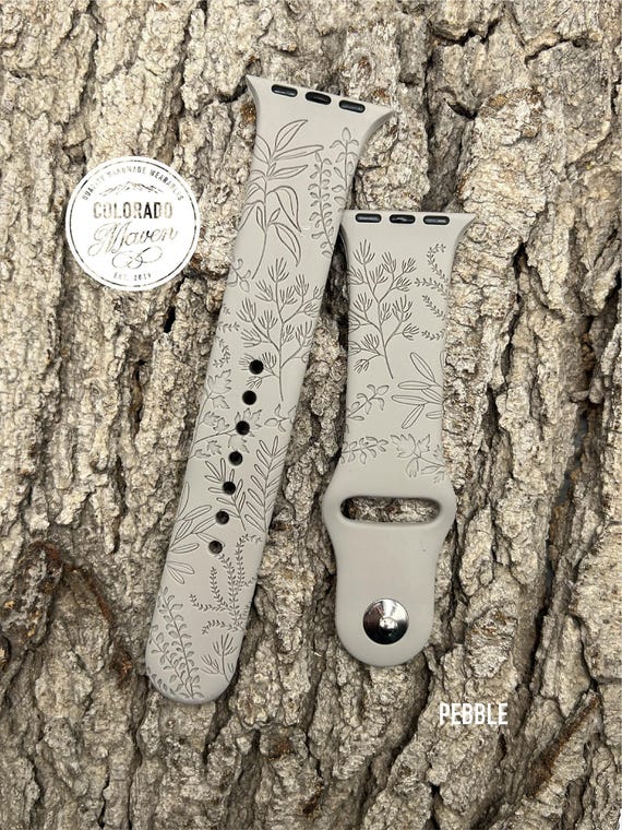 Herb Garden Silicone Watch Band Laser Engraved, Apple Watch Compatible Series 1-11, SE 1-3 & Ultra 1-3