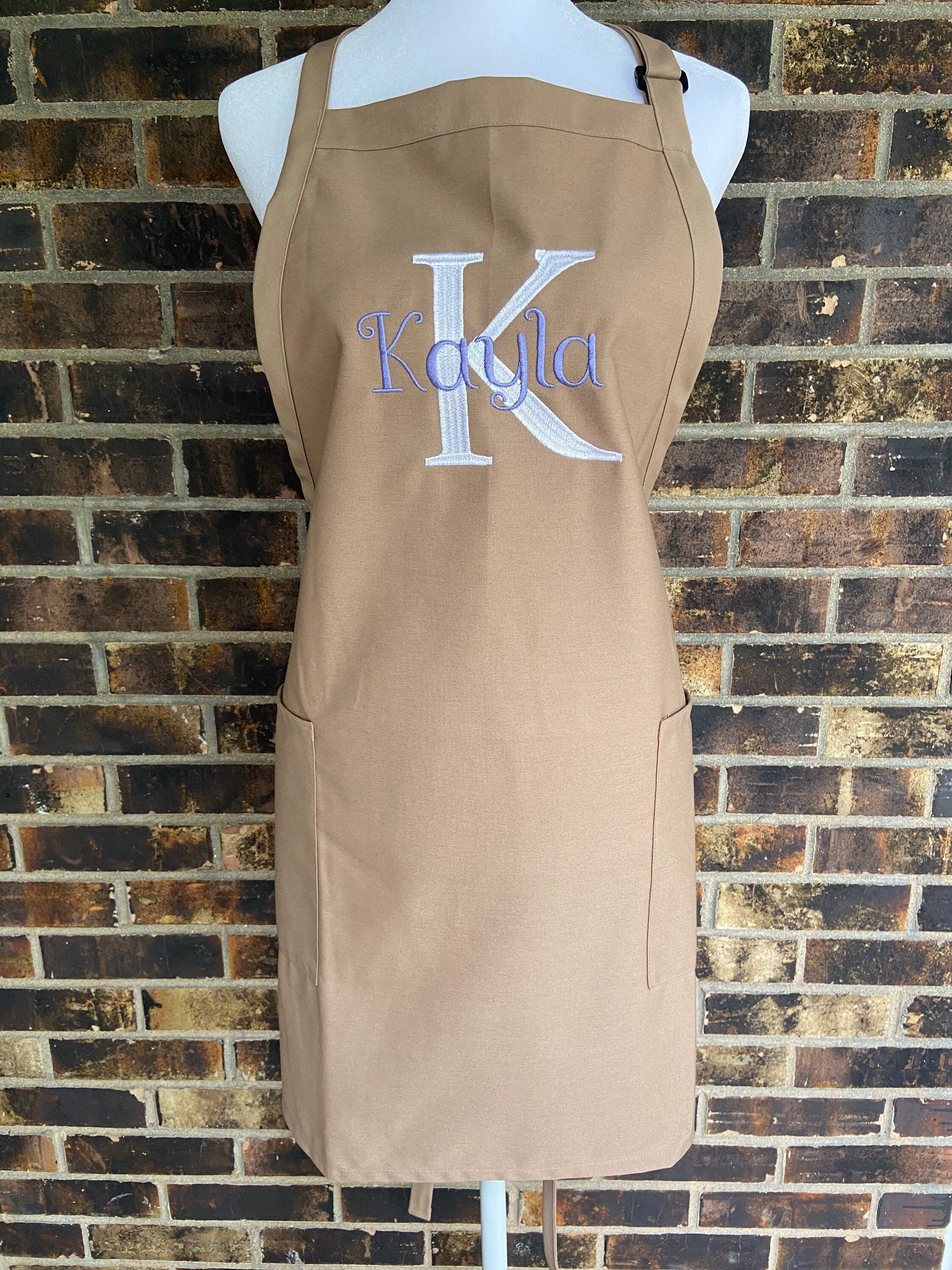 Embroidered Monogramed Apron with Letter and Name Etsy