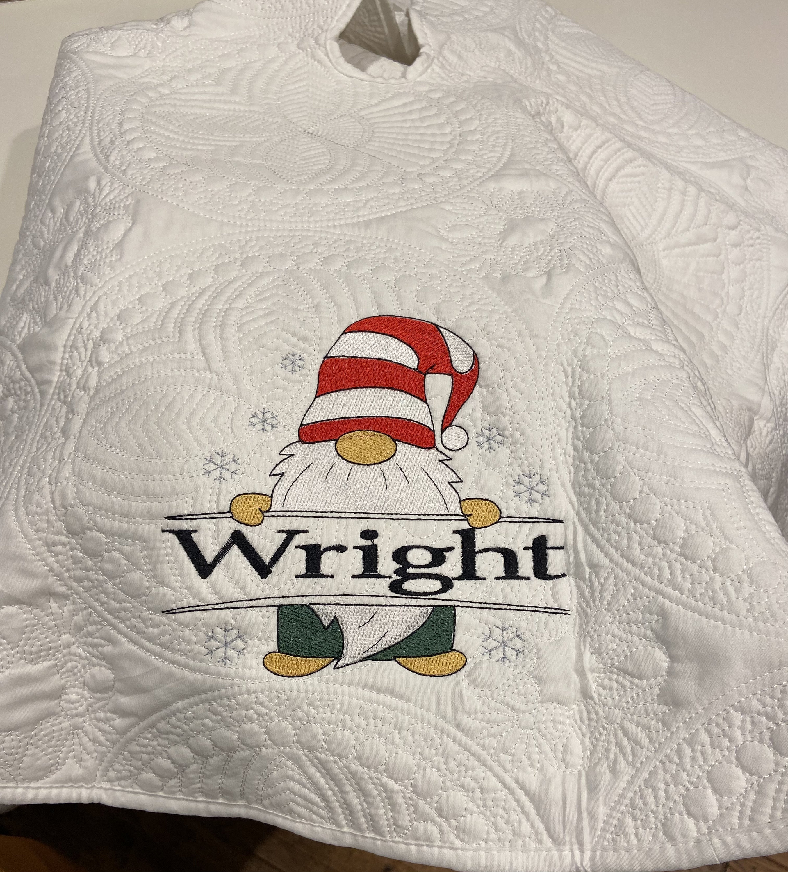 Christmas Gnome Family Personalized Christmas Tree Skirt, Custom Tree