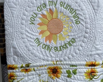 Personalized Baby Blanket, You Are My Sunshine, Heirloom Baby Quilt, Baby Gift, Embroidered Baby Blanket, Baby Girl, Baby Boy, Baby Shower