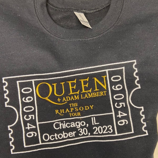 Embroidery Queen Adam Lambert Sweatshirt Unisex Comfy Queen Rhapsody Tour Sweatshirt
