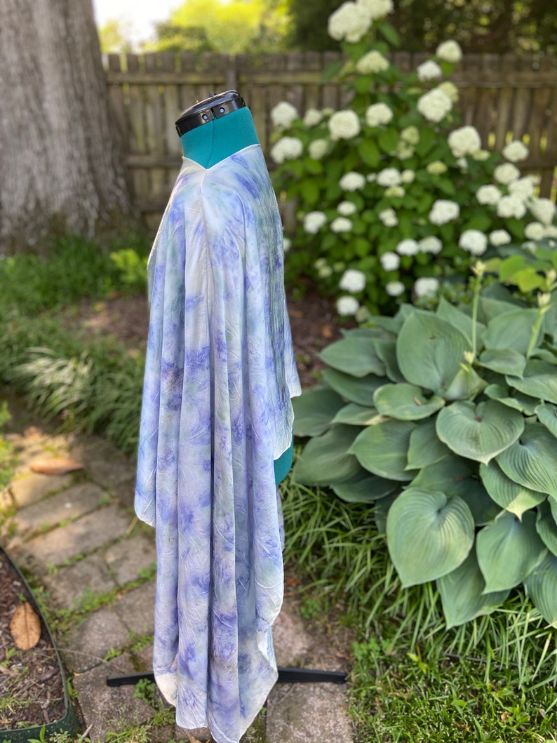 Red Cabbage and Carnations Silk Poncho
