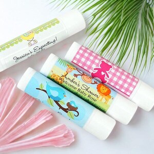 Personalized Baby Shower Lip Balm Favors: Aloe & Vitamin E USA Made