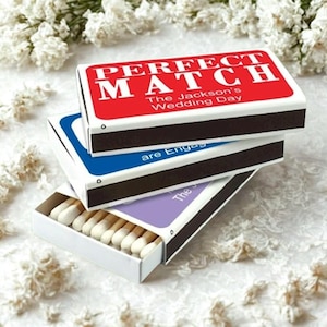 Personalized Wedding Matchboxes: Bulk Custom Matches Party Favors - Set of 50