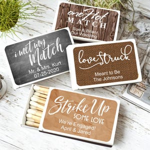 Personalized Wedding Matchboxes: Custom Party Favors, Bulk Set of 50