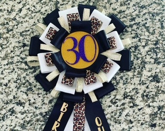 Custom Pin Ribbon| Birthday Pin| Birthday Ribbon| Ribbon Pin| Party Pin| Homecoming Pin| Homecoming Bow| Graduation Bow| Graduation Pin