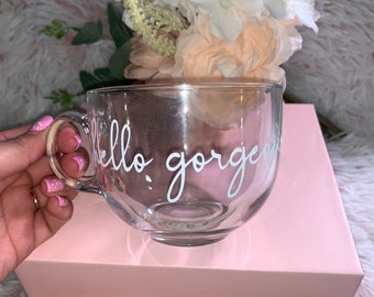 Personalized Glass Mug| 16 oz Glass Mug | Glass Coffee Mug | Glass Mug | Custom Glass Mug
